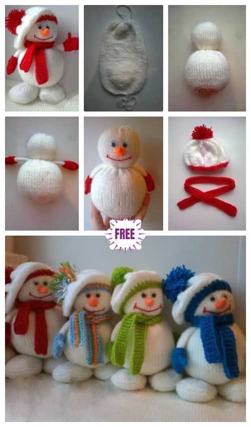 Snowman free knitting pattern