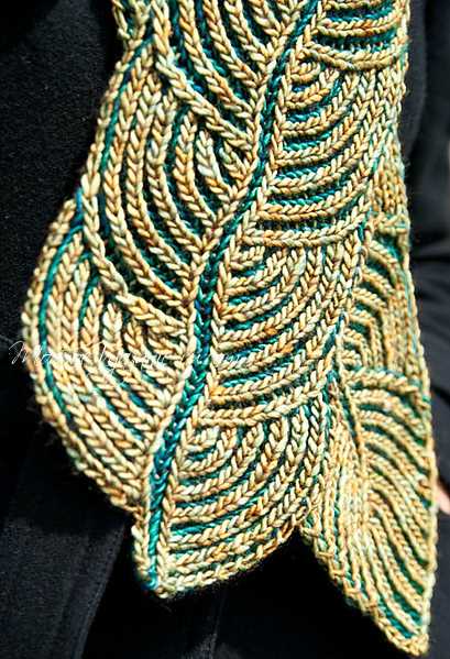Brioche leaf knitting pattern