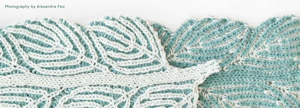 Brioche leaf knitting pattern