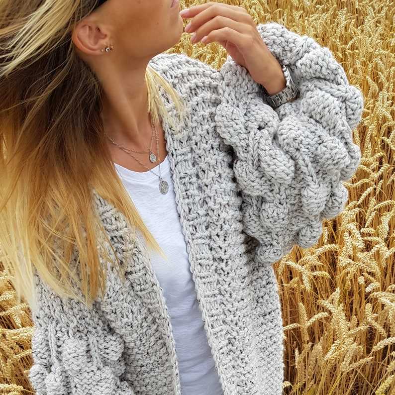 Bubble sleeve cardigan knitting pattern