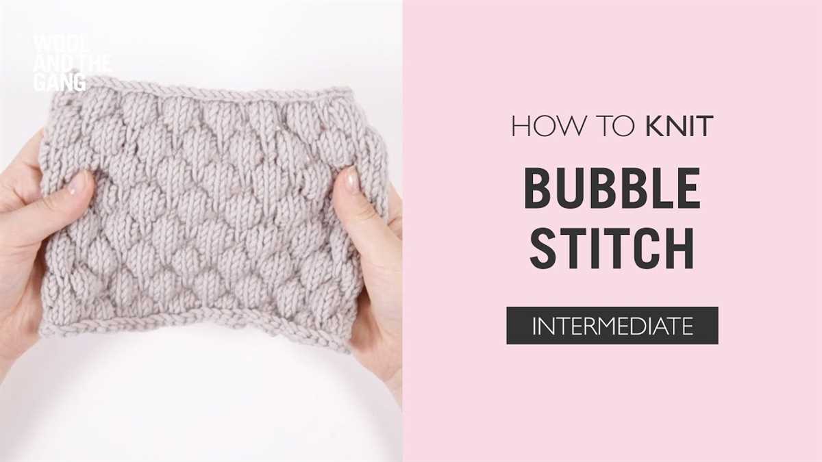 Bubble knit stitch pattern