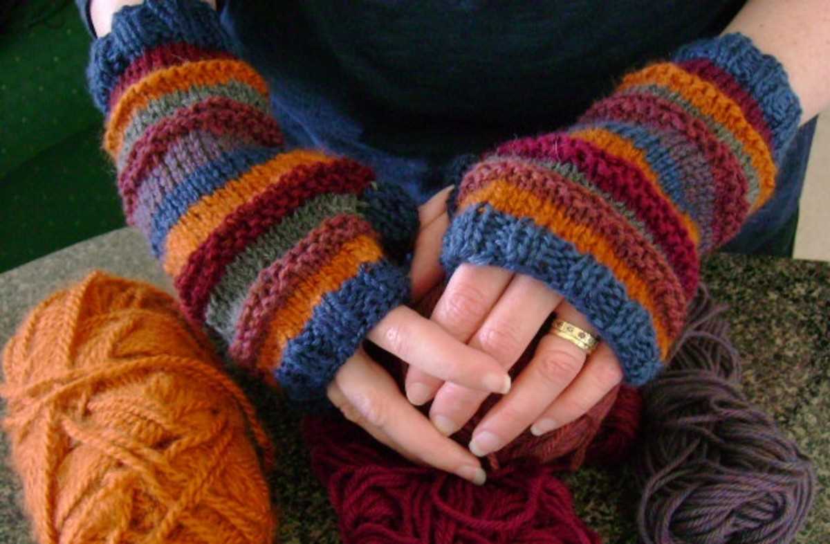 Bulky knit fingerless gloves pattern