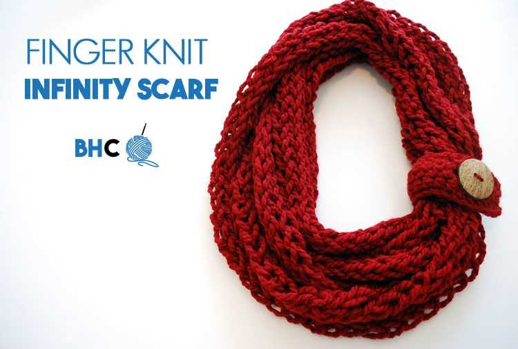 Bulky yarn infinity scarf knitting pattern