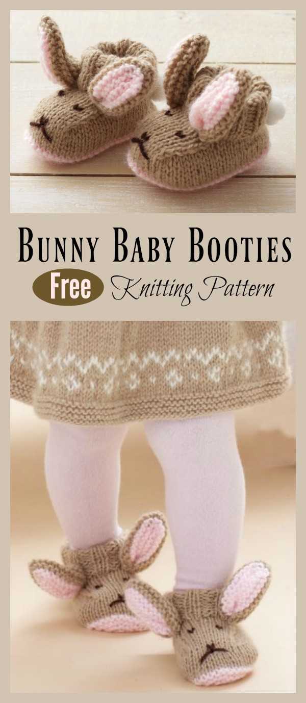Bunny booties knitting pattern