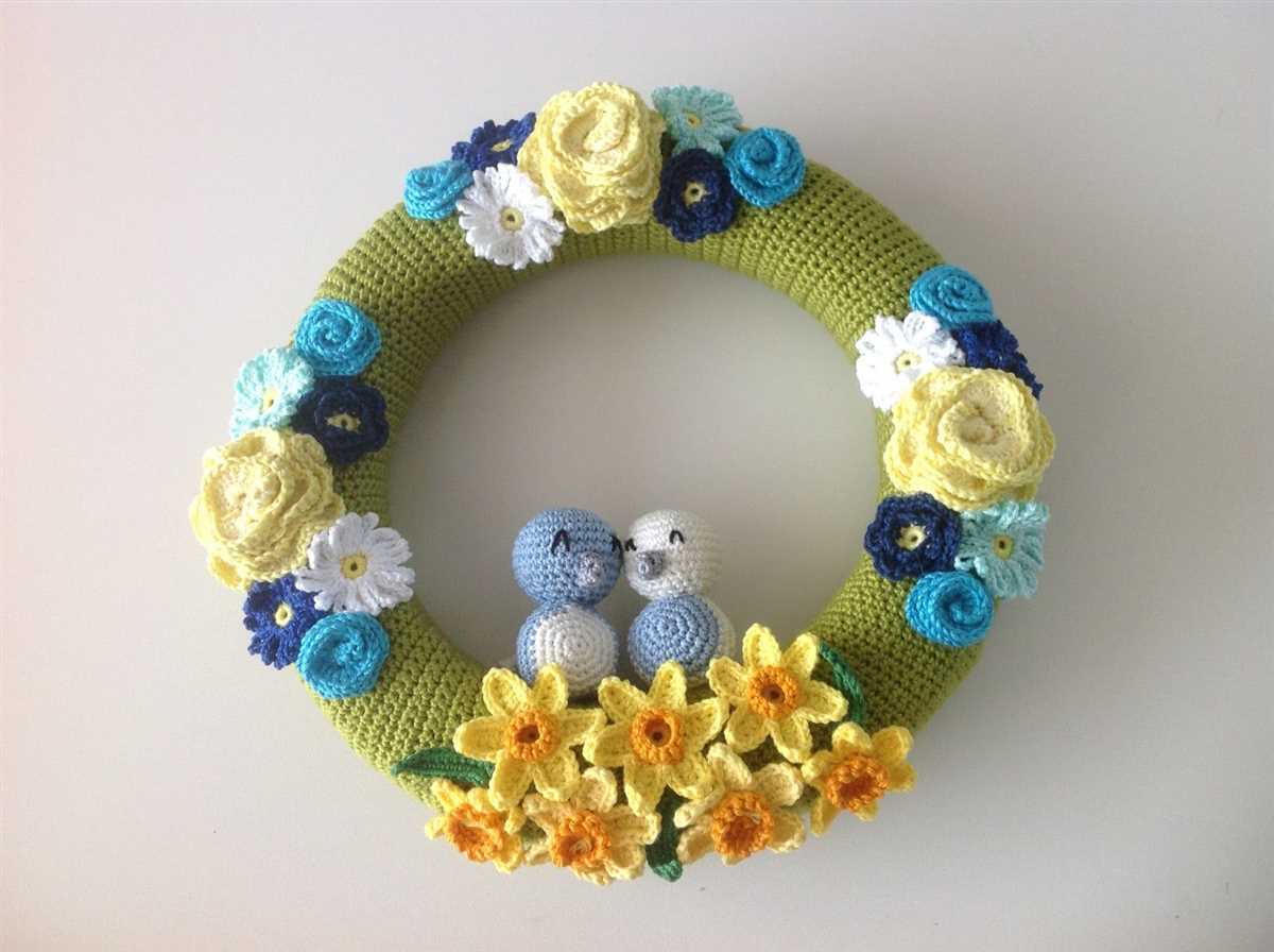 Knitted spring wreath pattern