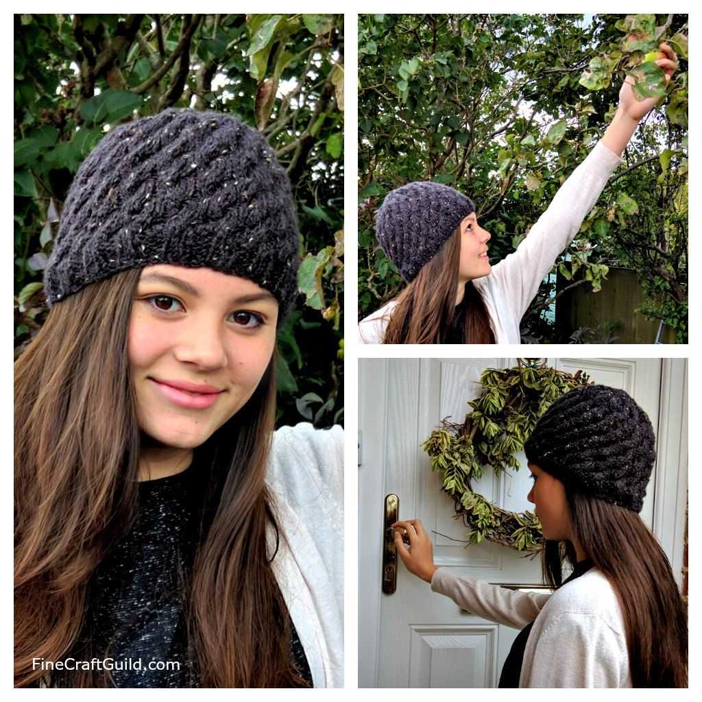 Cable beanie knitting pattern