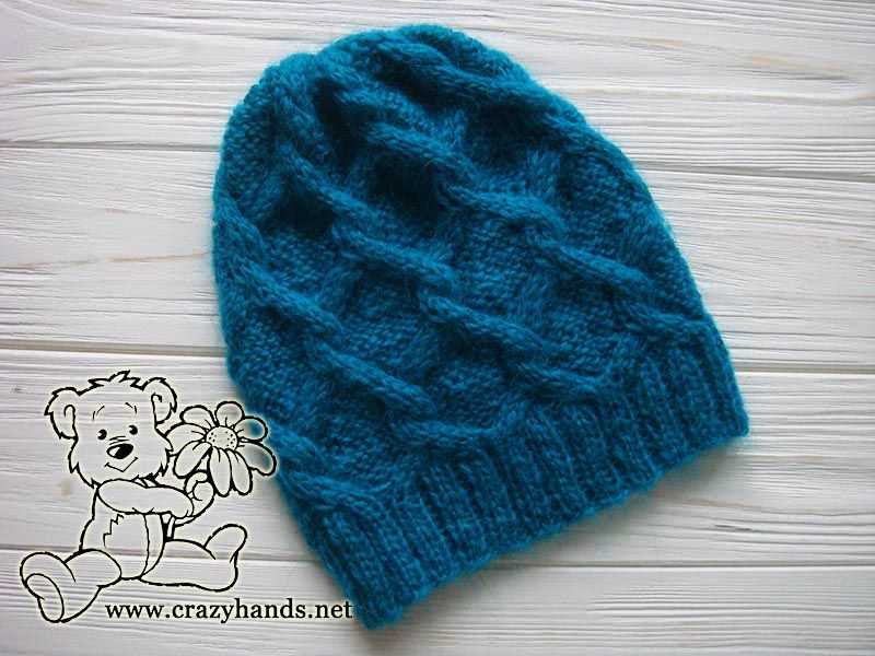 Cable hat free knitting pattern
