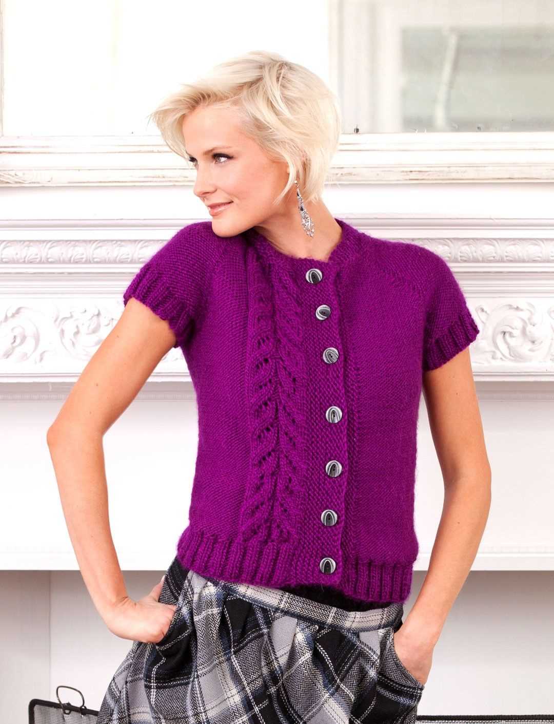 Cap sleeve cardigan knitting pattern