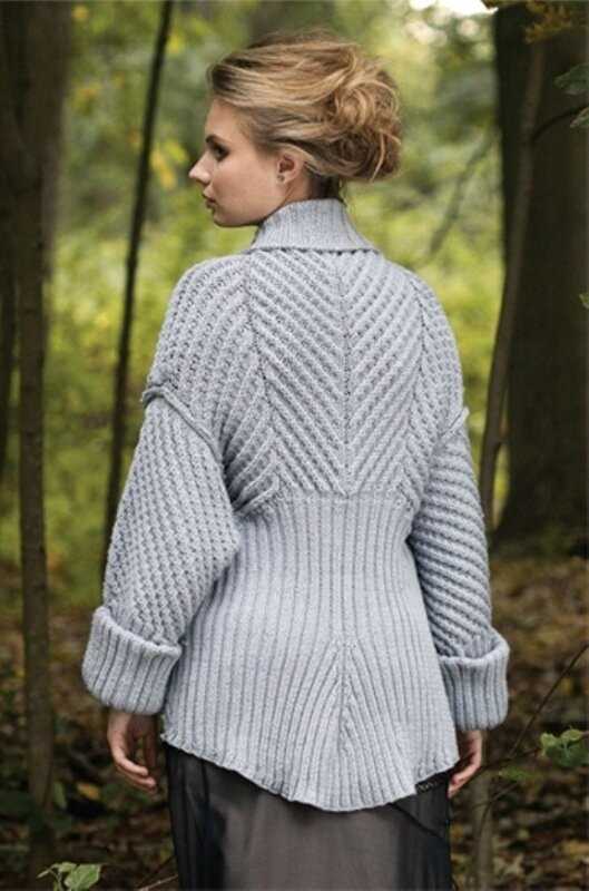 Peplum cardigan knitting pattern