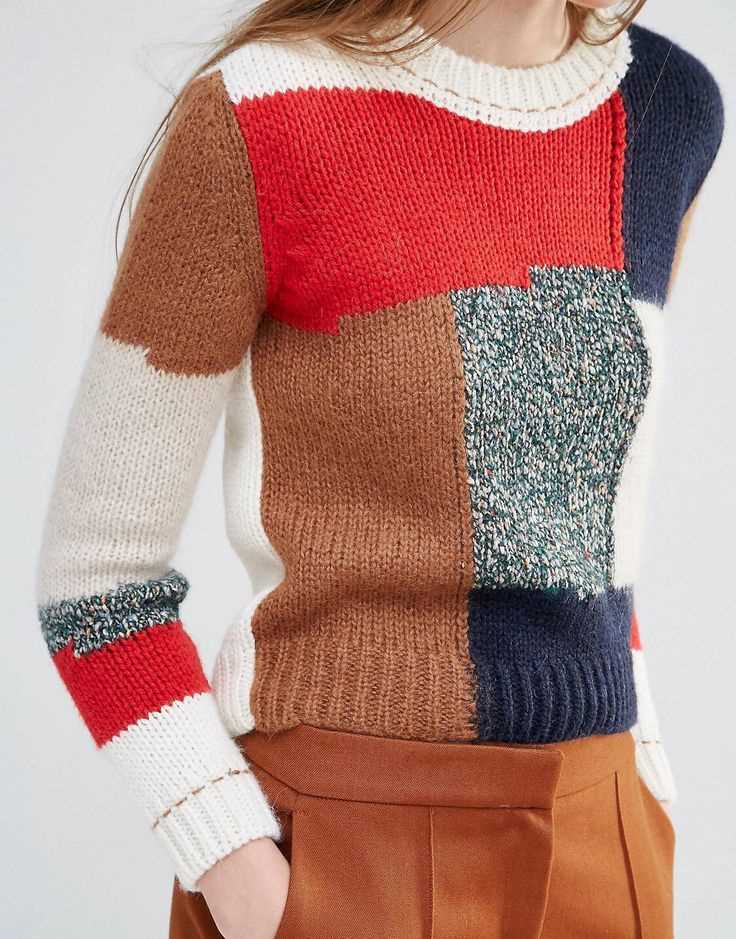 Patchwork knit sweater pattern