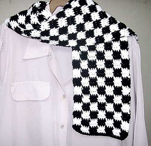 Checkerboard scarf knitting pattern