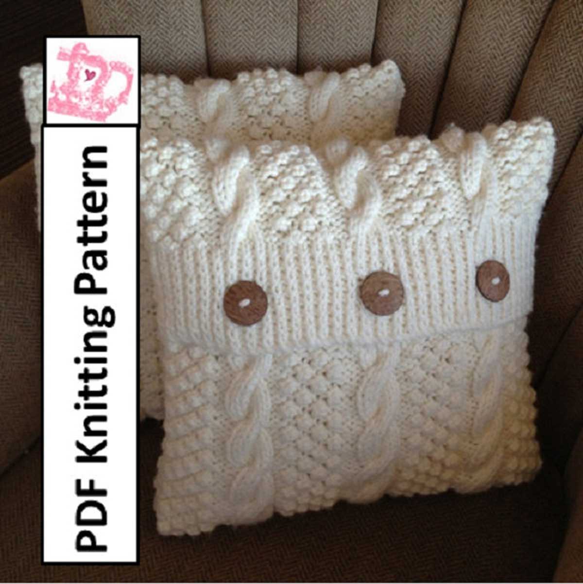 Chunky cable knit pillow pattern