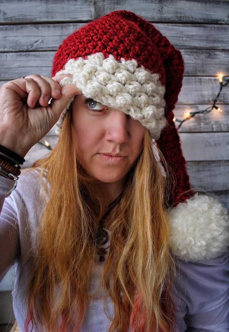 Chunky knit santa hat pattern