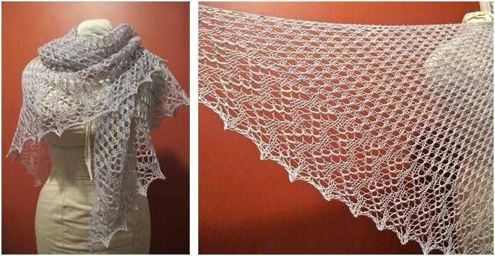 Chunky knit triangle shawl pattern