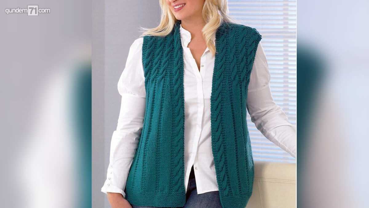 Chunky knit waistcoat pattern