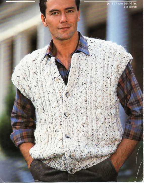 Chunky knit waistcoat pattern