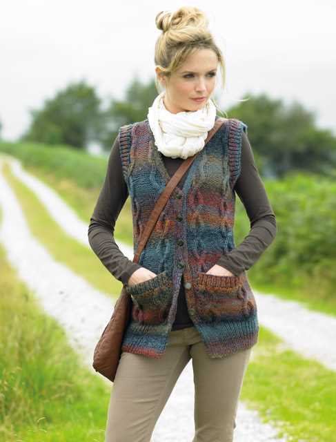 Chunky knit waistcoat pattern