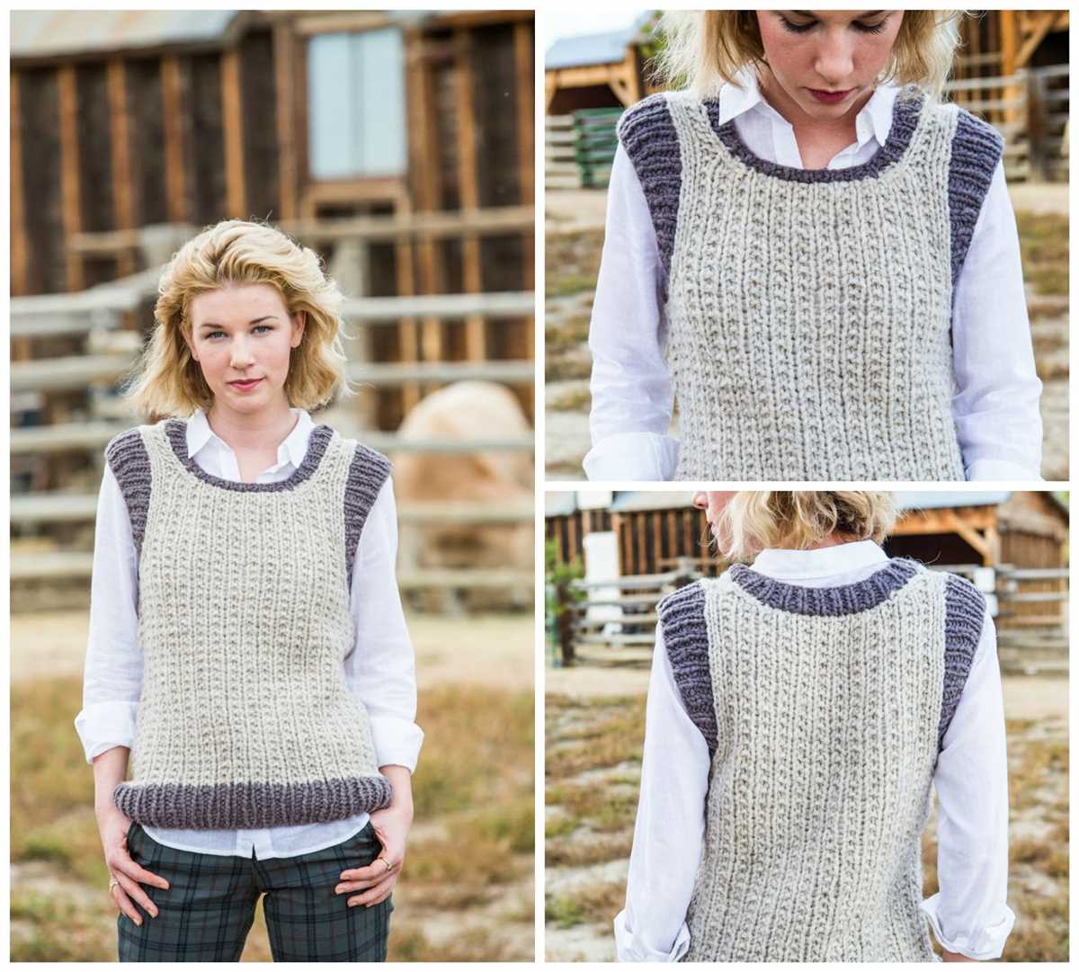 Chunky wool vest knitting pattern
