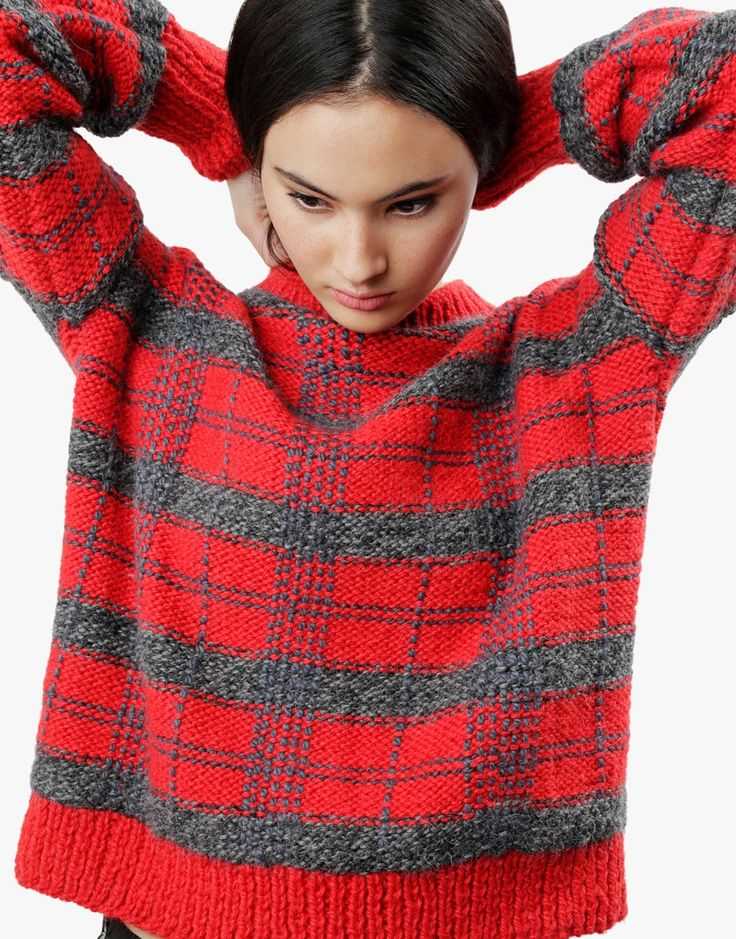 Tartan knit pattern