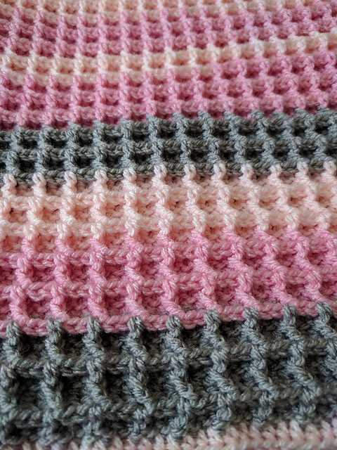 Waffle blanket pattern knit