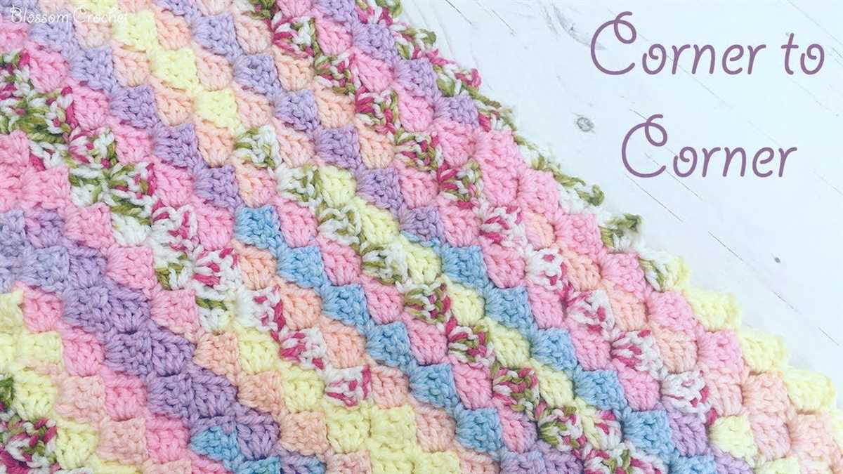 Corner to corner knitted baby blanket pattern