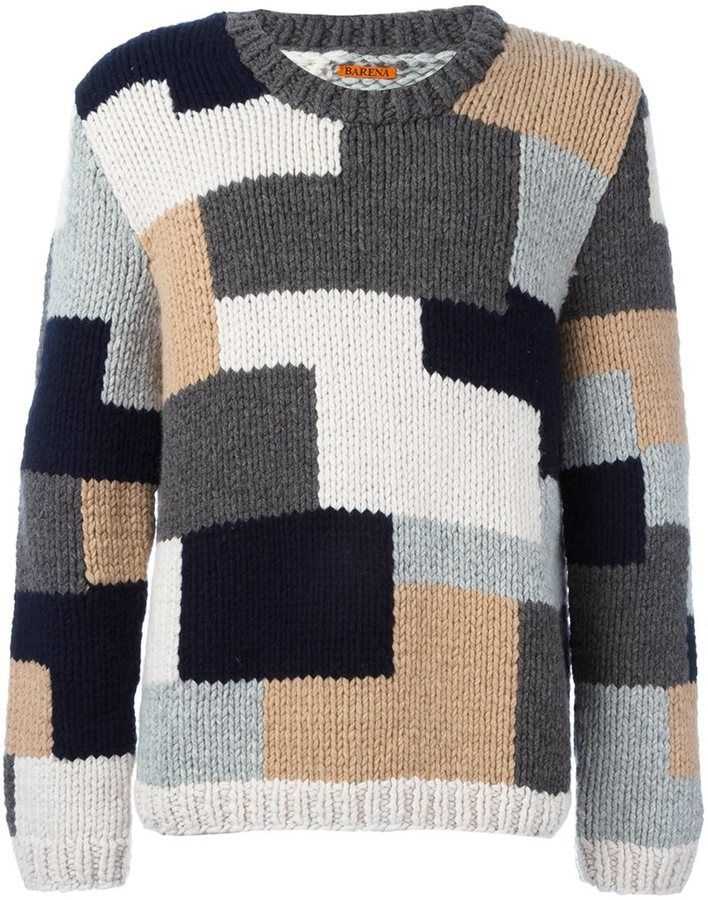 Crew neck sweater knitting pattern