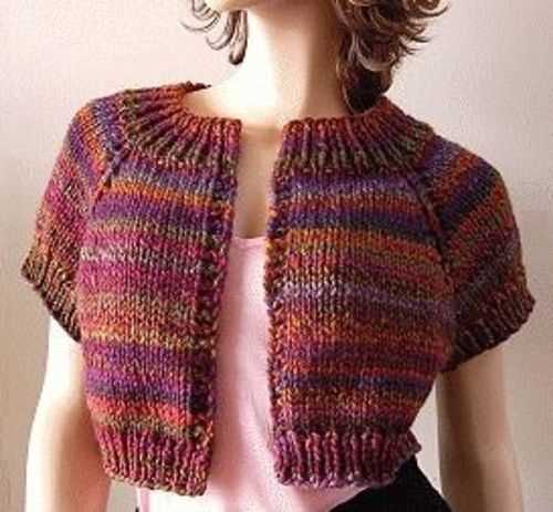 Cropped knit cardigan pattern
