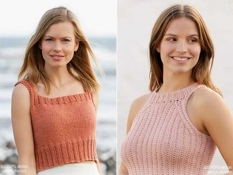 Cropped tank top knitting pattern