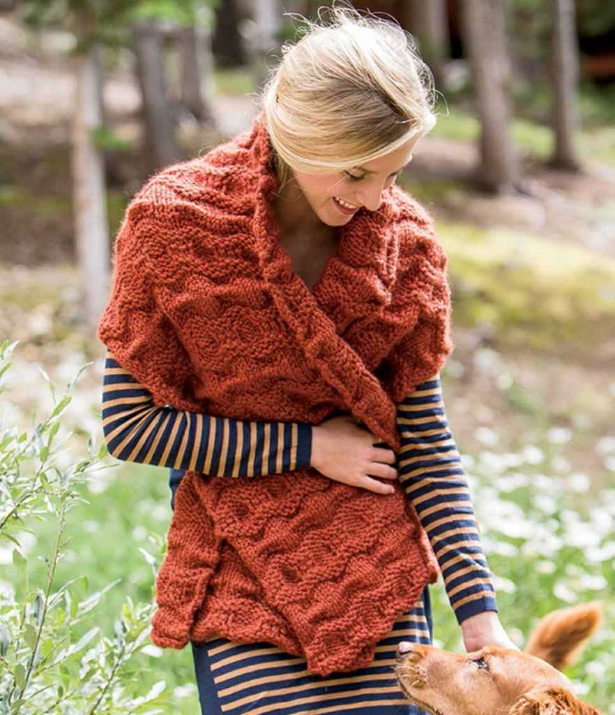 Crossover wrap knitting pattern