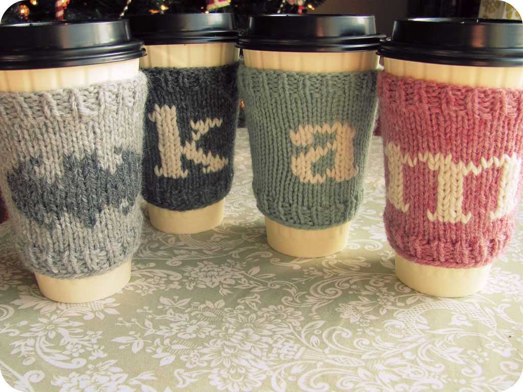 Cup cozies knitted patterns