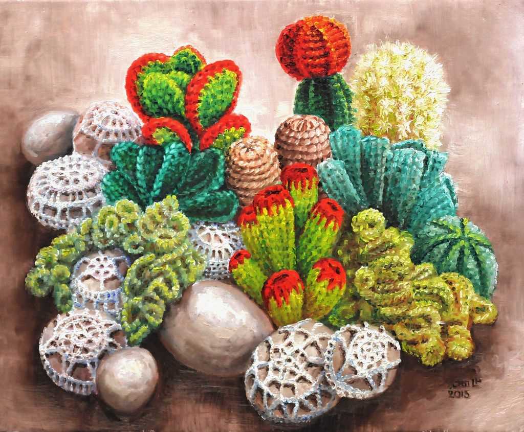 Knit succulent pattern
