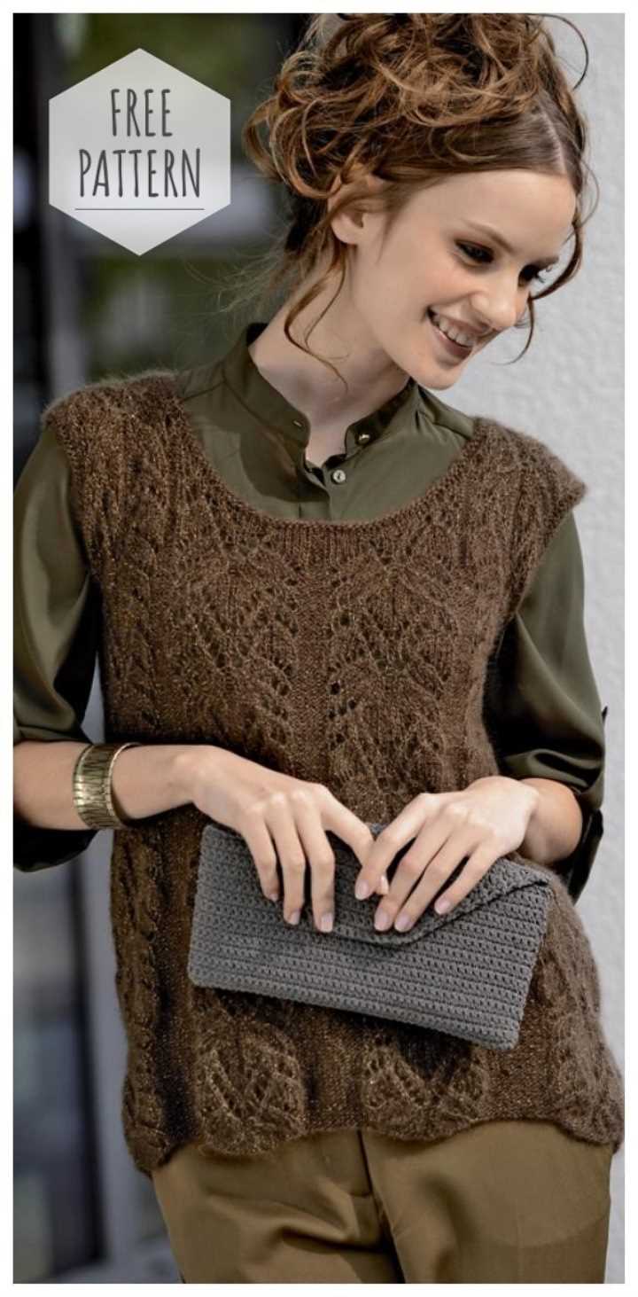 Free knitting pattern for long sleeveless vest