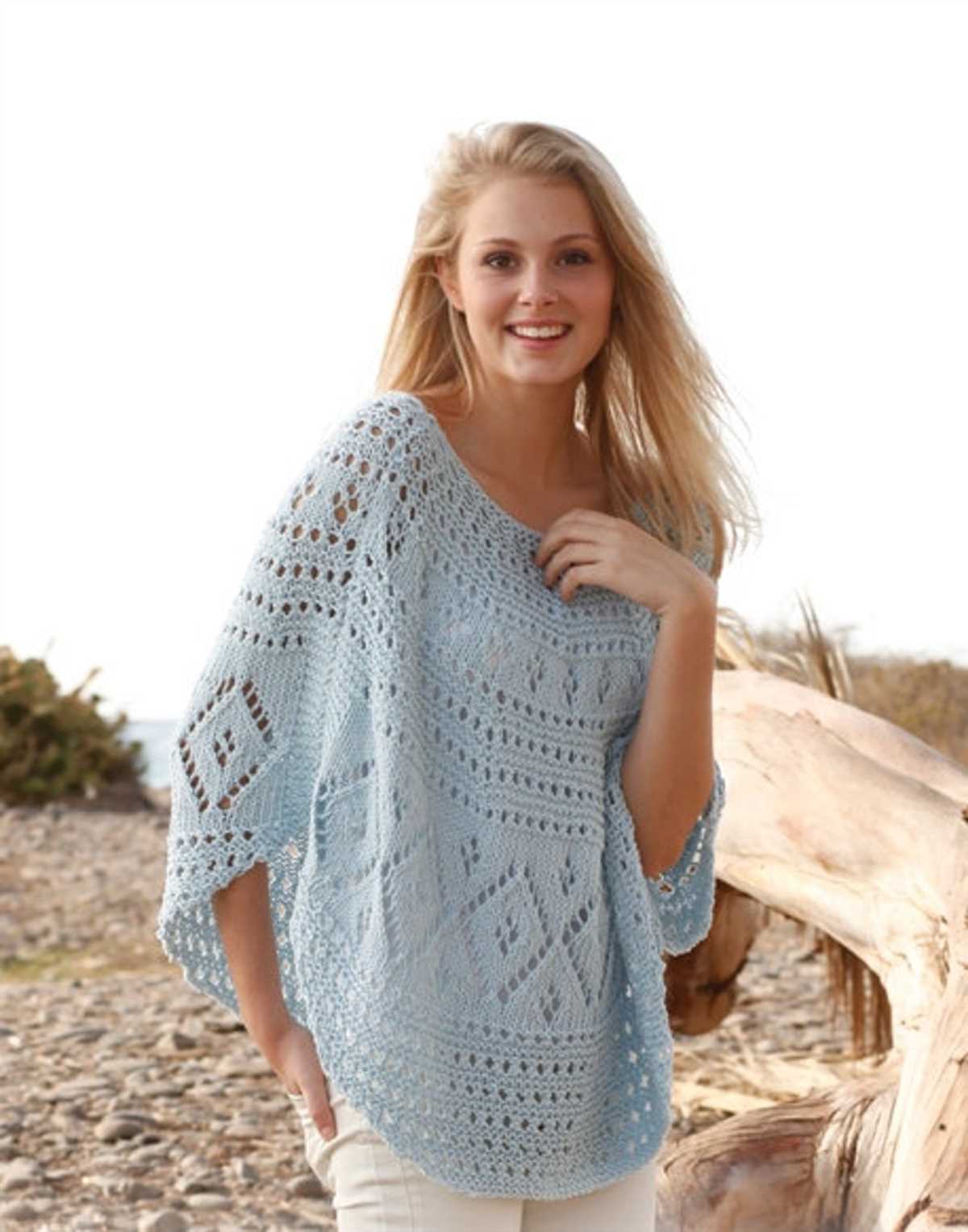 Lace poncho knitting pattern