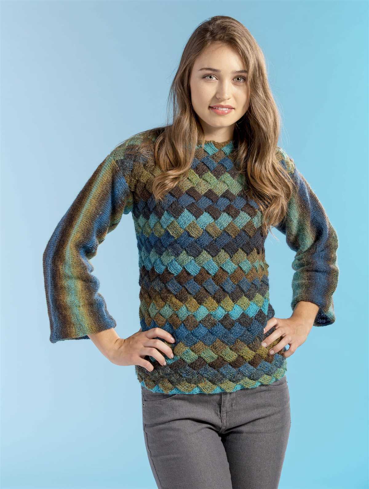 Entrelac knitting patterns sweater