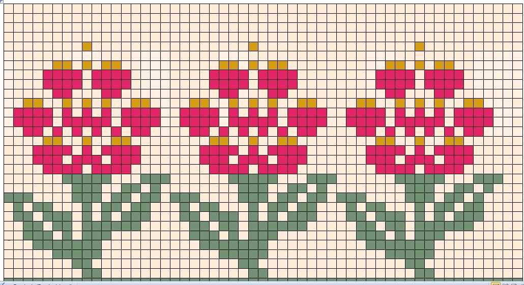 Flower stitch knitting pattern