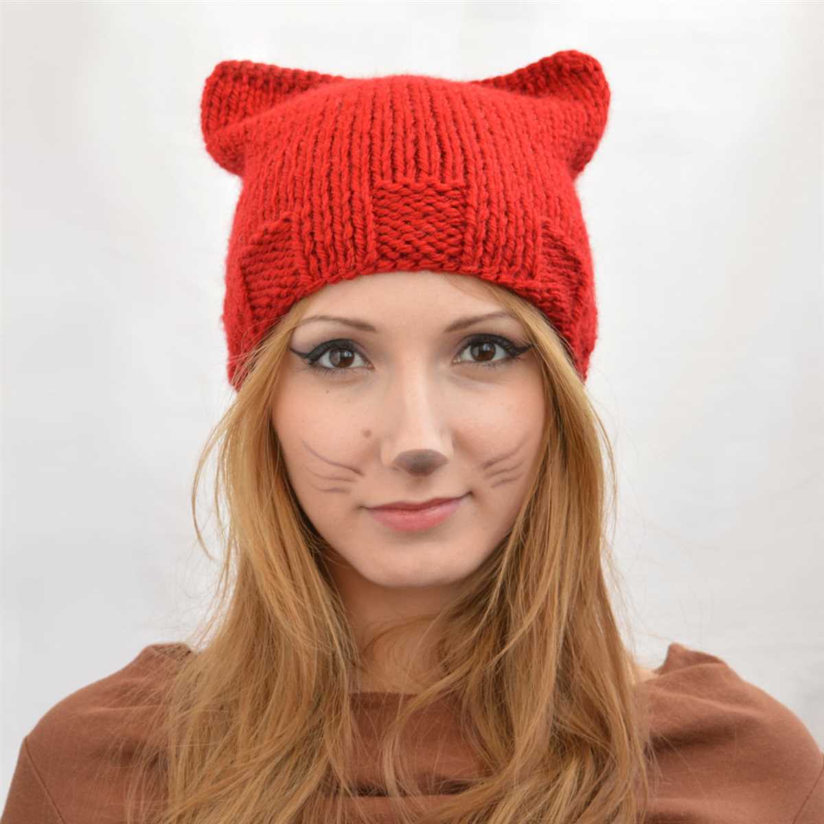 Knitted cat beanie pattern