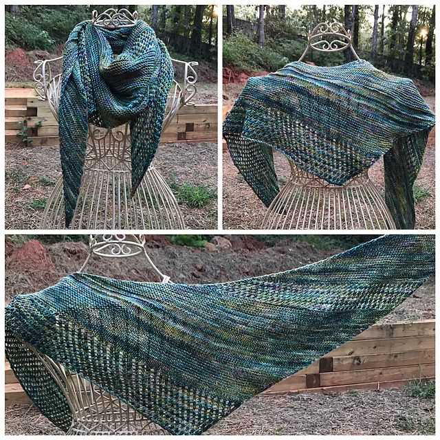 Asymmetrical knit shawl pattern free