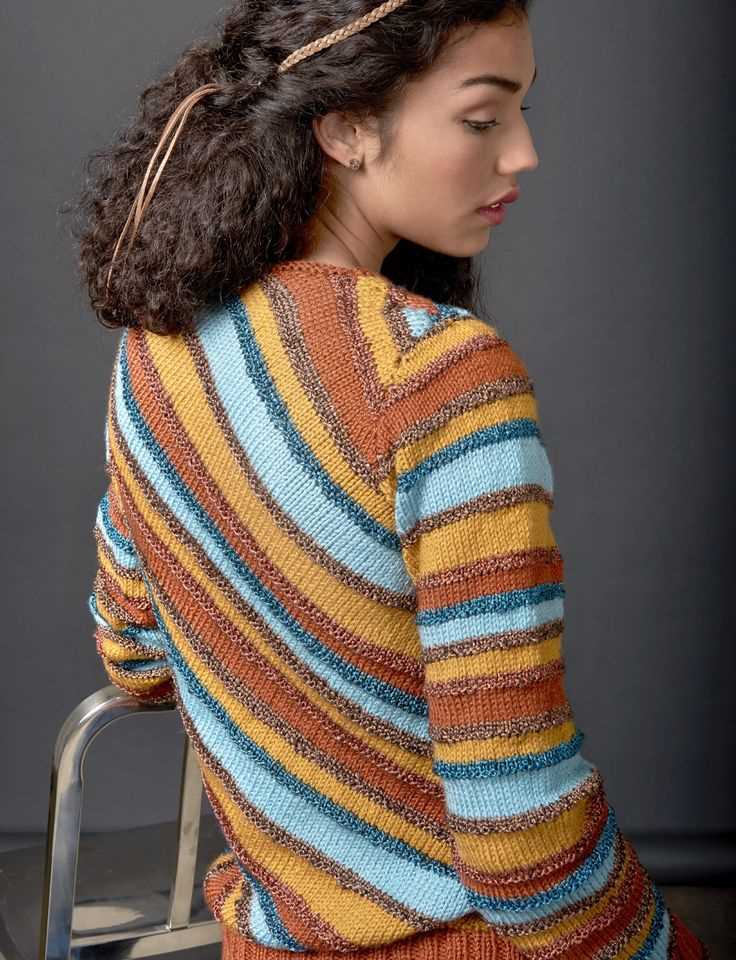 Diagonal stripe knitting pattern