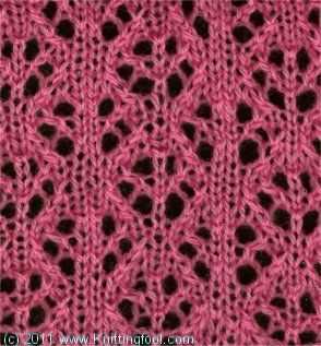 Diamond lace scarf knitting pattern