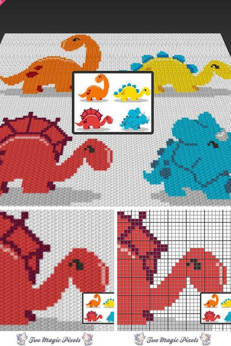 Dinosaur blanket knitting pattern