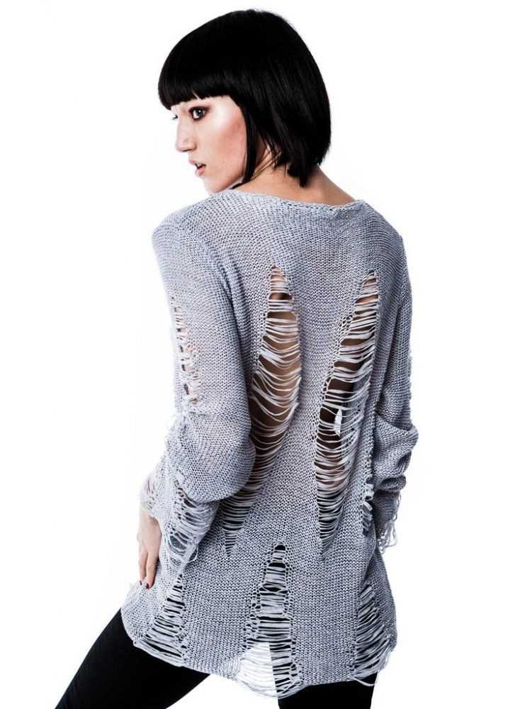 Distressed knit sweater pattern