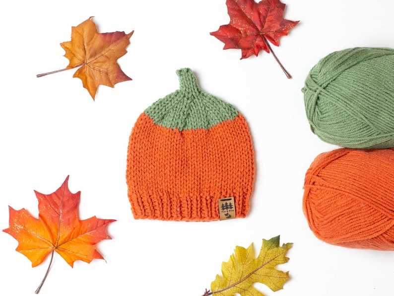 Knitted pumpkin hat pattern