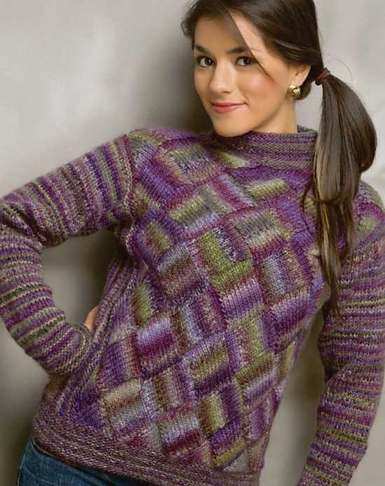Entrelac knitting patterns sweater