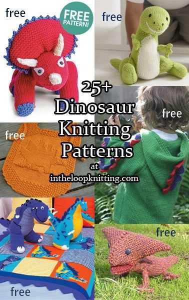 Free dinosaur hat knitting pattern