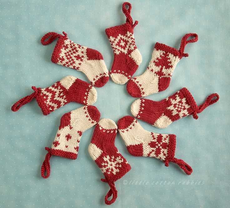 Free mini christmas stocking knitting pattern