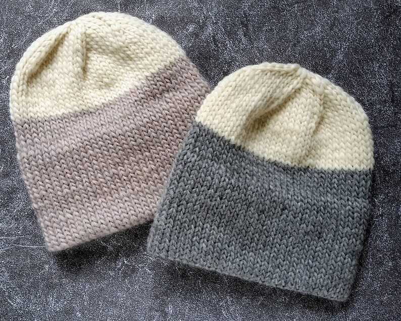 Double brim beanie knitting pattern