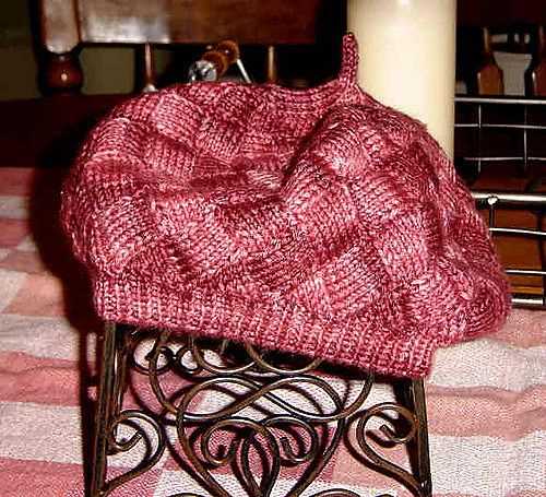 Entrelac beret knitting pattern