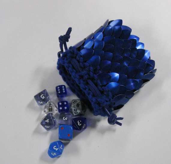Dragon scale dice bag knitting pattern