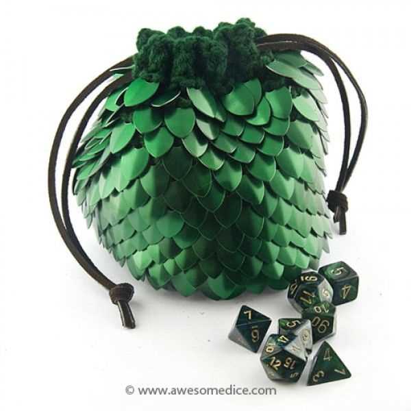 Dragon scale dice bag knitting pattern