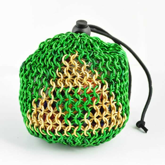 Dragon scale dice bag knitting pattern